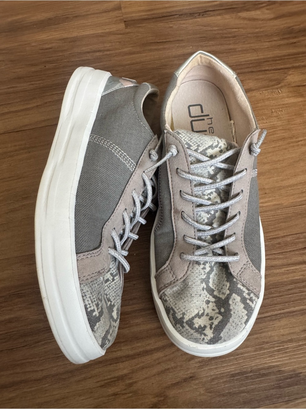Hey Dude Karina Silver Python lace-up sneakers
